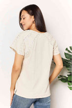 Load image into Gallery viewer, Double Take Crochet Buttoned Short Sleeves Top Ti Amo I love you
