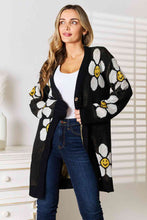 Load image into Gallery viewer, Double Take Floral Button Down Longline Cardigan Ti Amo I love you
