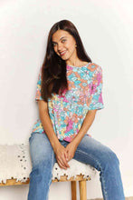 Load image into Gallery viewer, Double Take Floral Round Neck Babydoll Top Ti Amo I love you
