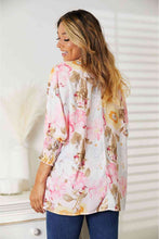 Load image into Gallery viewer, Double Take Floral Round Neck Three-Quarter Sleeve Top Ti Amo I love you
