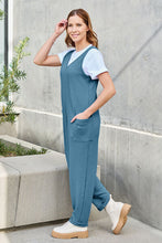 Load image into Gallery viewer, Double Take Full Size Sleeveless Straight Jumpsuit Ti Amo I love you
