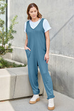 Load image into Gallery viewer, Double Take Full Size Sleeveless Straight Jumpsuit Ti Amo I love you
