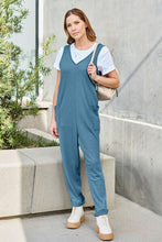 Load image into Gallery viewer, Double Take Full Size Sleeveless Straight Jumpsuit Ti Amo I love you
