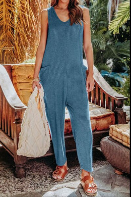 Double Take Full Size Sleeveless Straight Jumpsuit Ti Amo I love you