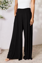 Load image into Gallery viewer, Double Take Full Size Smocked Wide Waistband Wide Leg Pants Ti Amo I love you
