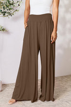 Load image into Gallery viewer, Double Take Full Size Smocked Wide Waistband Wide Leg Pants Ti Amo I love you
