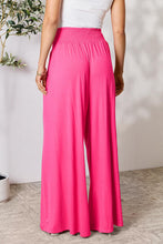 Load image into Gallery viewer, Double Take Full Size Smocked Wide Waistband Wide Leg Pants Ti Amo I love you
