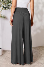 Load image into Gallery viewer, Double Take Full Size Smocked Wide Waistband Wide Leg Pants Ti Amo I love you
