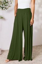 Load image into Gallery viewer, Double Take Full Size Smocked Wide Waistband Wide Leg Pants Ti Amo I love you
