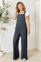 Load image into Gallery viewer, Double Take Full Size Wide Strap Overall with Pockets Ti Amo I love you
