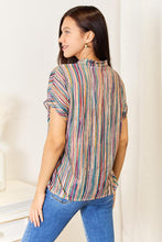 Load image into Gallery viewer, Double Take Multicolored Stripe Notched Neck Top - Sizes S-XL Ti Amo I love you
