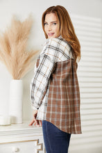 Load image into Gallery viewer, Double Take Plaid Contrast Button Up Shirt Jacket - Only Sizes S-L, 2XL Left Ti Amo I love you
