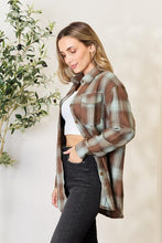 Load image into Gallery viewer, Double Take Plaid Dropped Shoulder Shirt Ti Amo I love you
