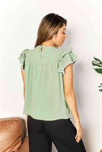 Load image into Gallery viewer, Double Take Pleated Detail Flutter Sleeve Blouse Ti Amo I love you
