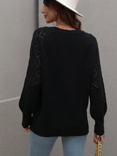 Load image into Gallery viewer, Double Take Rib-Knit Plunge Raglan Sleeve Cardigan Ti Amo I love you
