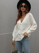 Load image into Gallery viewer, Double Take Rib-Knit Plunge Raglan Sleeve Cardigan Ti Amo I love you
