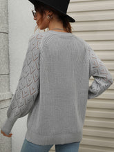 Load image into Gallery viewer, Double Take Rib-Knit Plunge Raglan Sleeve Cardigan Ti Amo I love you
