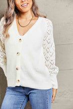 Load image into Gallery viewer, Double Take Rib-Knit Plunge Raglan Sleeve Cardigan Ti Amo I love you
