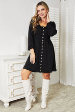 Load image into Gallery viewer, Double Take Scoop Neck Empire Waist Long Sleeve Dress - Sizes S-2XL Ti Amo I love you
