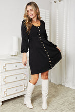 Load image into Gallery viewer, Double Take Scoop Neck Empire Waist Long Sleeve Dress - Sizes S-2XL Ti Amo I love you
