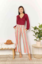 Load image into Gallery viewer, Double Take Striped Smocked Waist Pants with Pockets Ti Amo I love you
