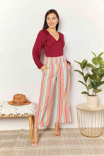 Load image into Gallery viewer, Double Take Striped Smocked Waist Pants with Pockets Ti Amo I love you
