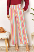 Load image into Gallery viewer, Double Take Striped Smocked Waist Pants with Pockets Ti Amo I love you
