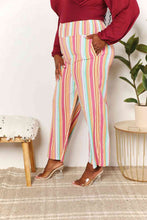 Load image into Gallery viewer, Double Take Striped Smocked Waist Pants with Pockets Ti Amo I love you
