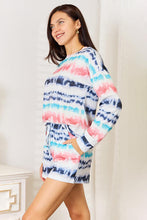 Load image into Gallery viewer, Double Take Tie-Dye Dropped Shoulder Lounge Set - Sizes S-2XL Ti Amo I love you
