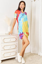 Load image into Gallery viewer, Double Take Tie-Dye V-Neck Twisted Dress Ti Amo I love you
