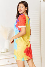 Load image into Gallery viewer, Double Take Tie-Dye V-Neck Twisted Dress Ti Amo I love you
