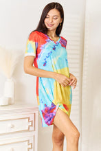 Load image into Gallery viewer, Double Take Tie-Dye V-Neck Twisted Dress Ti Amo I love you
