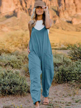 Load image into Gallery viewer, Double Take  V-Neck Sleeveless Jumpsuit with Pocket Ti Amo I love you
