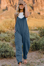 Load image into Gallery viewer, Double Take  V-Neck Sleeveless Jumpsuit with Pocket Ti Amo I love you
