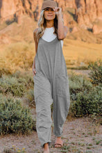 Load image into Gallery viewer, Double Take  V-Neck Sleeveless Jumpsuit with Pocket Ti Amo I love you
