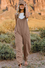 Load image into Gallery viewer, Double Take  V-Neck Sleeveless Jumpsuit with Pocket Ti Amo I love you
