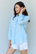 Load image into Gallery viewer, Doublju Blue Jean Baby Denim Button Down Shirt Top in Light Blue - Sizes S-XL Ti Amo I love you
