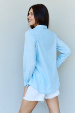 Load image into Gallery viewer, Doublju Blue Jean Baby Denim Button Down Shirt Top in Light Blue - Sizes S-XL Ti Amo I love you
