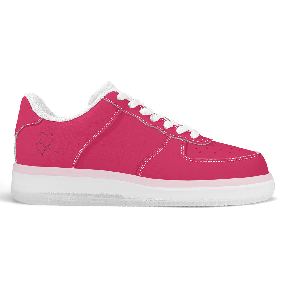 Ti Amo I love you - Exclusive Brand - Cerise Red 2 - Transparent Low Top Air Force Leather Shoes