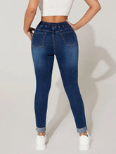 Load image into Gallery viewer, Drawstring Cropped Jeans Ti Amo I love you
