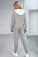 Load image into Gallery viewer, Dropped Shoulder Hoodie and Long Pants Set Ti Amo I love you
