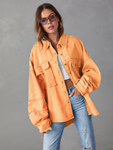 Load image into Gallery viewer, Dropped Shoulder Raw Hem Jacket Ti Amo I love you
