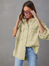 Load image into Gallery viewer, Dropped Shoulder Raw Hem Jacket Ti Amo I love you
