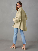 Load image into Gallery viewer, Dropped Shoulder Raw Hem Jacket Ti Amo I love you
