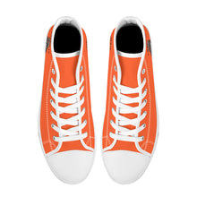 Load image into Gallery viewer, Ti Amo I love you - Exclusive Brand - Orange - Mama Skeleton - CREEP IT REAL - High-Top Canvas Shoes - White Soles
