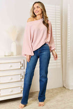 Load image into Gallery viewer, Dusty Pink - Double Take Ribbed Long Sleeve Top Ti Amo I love you
