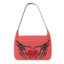 Load image into Gallery viewer, Ti Amo I love you - Exclusive Brand - Carnation - Skeleton Heart Hands  -  Journey Computer Shoulder Bag
