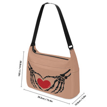 Load image into Gallery viewer, Ti Amo I love you - Exclusive Brand - Feldspar - Skeleton Heart Hands -  Journey Computer Shoulder Bag
