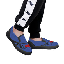 Load image into Gallery viewer, Ti Amo I love you - Exclusive Brand - Chambray Blue - Skeleton Hands with Heart - Kids Slip-on shoes - Black Soles
