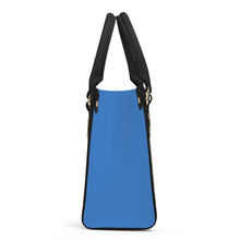 Load image into Gallery viewer, Ti Amo I love you - Exclusive Brand - Steel Blue - Luxury Womens PU Tote Bag - Black Straps
